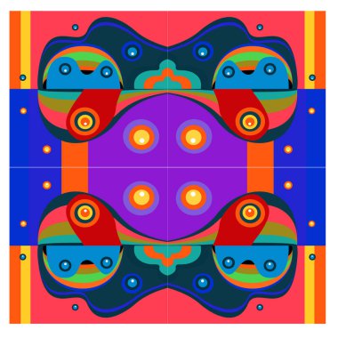 Kaynak için vektör renkli geometrik ve eğri arkaplan deseni