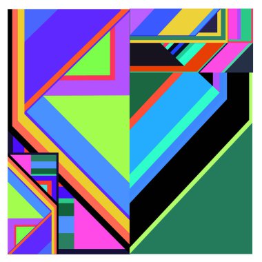 Kaynak için vektör renkli geometrik ve eğri arkaplan deseni