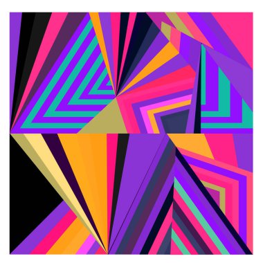 Kaynak için vektör renkli geometrik ve eğri arkaplan deseni