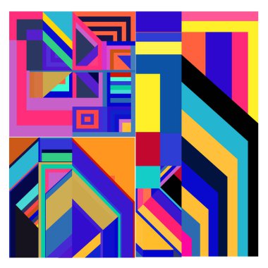 Kaynak için vektör renkli geometrik ve eğri arkaplan deseni