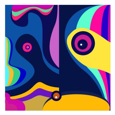 Kaynak için vektör renkli geometrik ve eğri arkaplan deseni