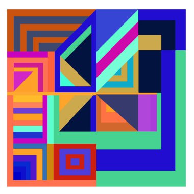 Kaynak için vektör renkli geometrik ve eğri arkaplan deseni