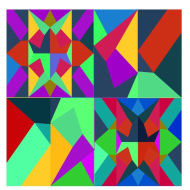 Kaynak için vektör renkli geometrik ve eğri arkaplan deseni