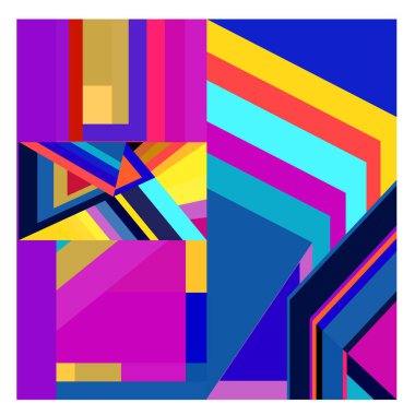 Kaynak için vektör renkli geometrik ve eğri arkaplan deseni