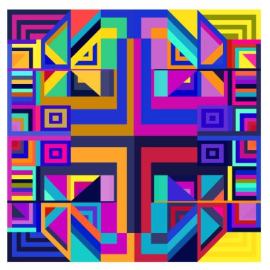 Kaynak için vektör renkli geometrik ve eğri arkaplan deseni