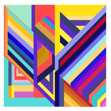 Kaynak için vektör renkli geometrik ve eğri arkaplan deseni