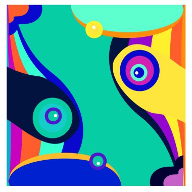 Kaynak için vektör renkli geometrik ve eğri arkaplan deseni