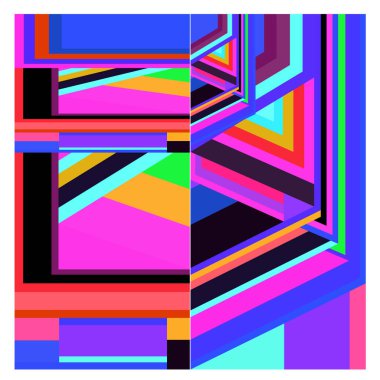 Kaynak için vektör renkli geometrik ve eğri arkaplan deseni