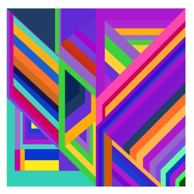 Kaynak için vektör renkli geometrik ve eğri arkaplan deseni