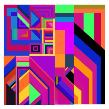 Kaynak için vektör renkli geometrik ve eğri arkaplan deseni