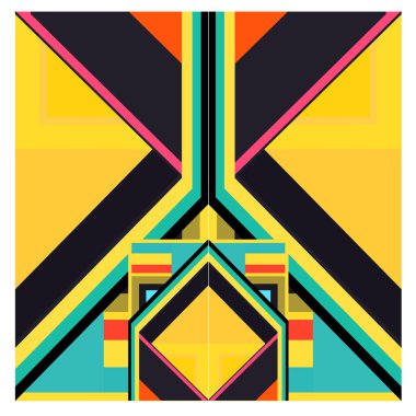 Kaynak için vektör renkli geometrik ve eğri arkaplan deseni