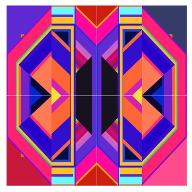 Kaynak için vektör renkli geometrik ve eğri arkaplan deseni