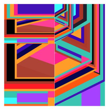 Kaynak için vektör renkli geometrik ve eğri arkaplan deseni