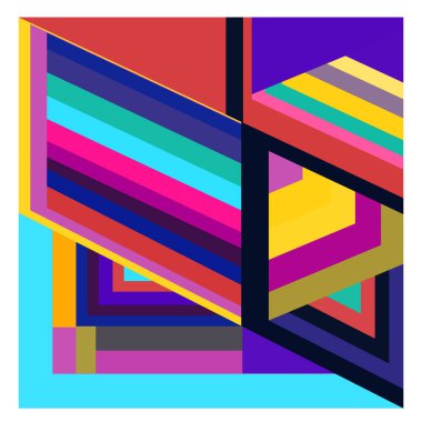 Kaynak için vektör renkli geometrik ve eğri arkaplan deseni