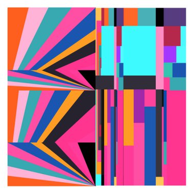 Kaynak için vektör renkli geometrik ve eğri arkaplan deseni