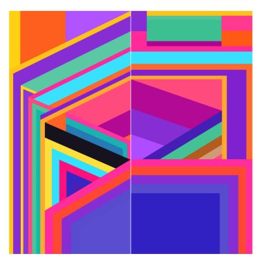 Kaynak için vektör renkli geometrik ve eğri arkaplan deseni