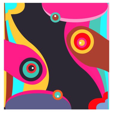 Kaynak için vektör renkli geometrik ve eğri arkaplan deseni