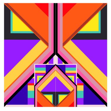 Kaynak için vektör renkli geometrik ve eğri arkaplan deseni