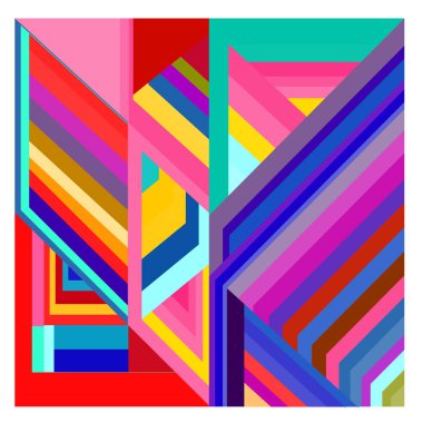 Kaynak için vektör renkli geometrik ve eğri arkaplan deseni