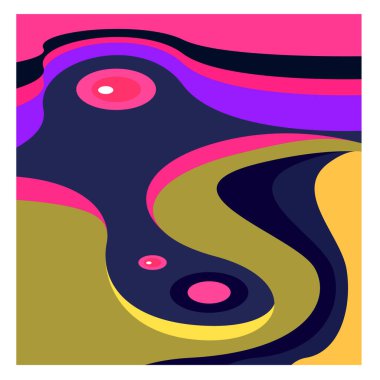 Kaynak için vektör renkli geometrik ve eğri arkaplan deseni