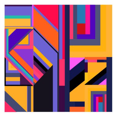 Kaynak için vektör renkli geometrik ve eğri arkaplan deseni