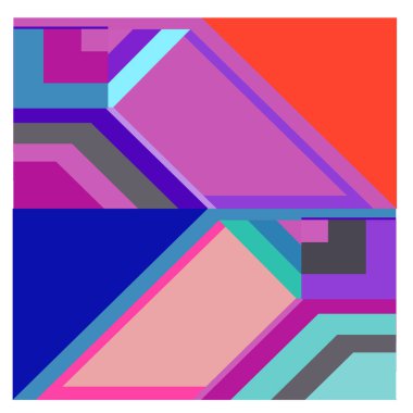 Kaynak için vektör renkli geometrik ve eğri arkaplan deseni