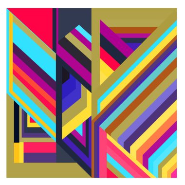 Kaynak için vektör renkli geometrik ve eğri arkaplan deseni