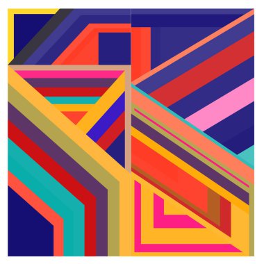 Kaynak için vektör renkli geometrik ve eğri arkaplan deseni