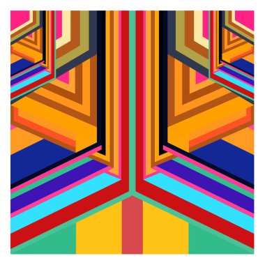 Kaynak için vektör renkli geometrik ve eğri arkaplan deseni