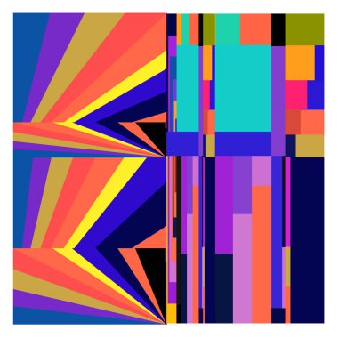 Kaynak için vektör renkli geometrik ve eğri arkaplan deseni