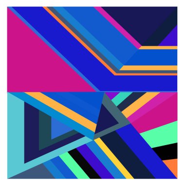 Kaynak için vektör renkli geometrik ve eğri arkaplan deseni