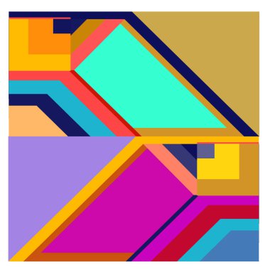 Kaynak için vektör renkli geometrik ve eğri arkaplan deseni