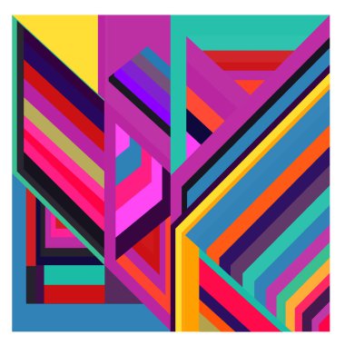 Kaynak için vektör renkli geometrik ve eğri arkaplan deseni