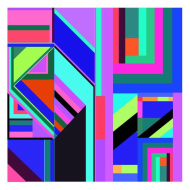 Kaynak için vektör renkli geometrik ve eğri arkaplan deseni