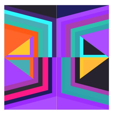 Kaynak için vektör renkli geometrik ve eğri arkaplan deseni