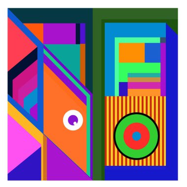 Kaynak için vektör renkli geometrik ve eğri arkaplan deseni