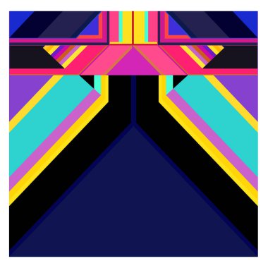 Kaynak için vektör renkli geometrik ve eğri arkaplan deseni