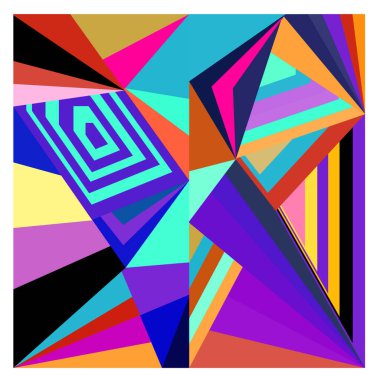 Kaynak için vektör renkli geometrik ve eğri arkaplan deseni