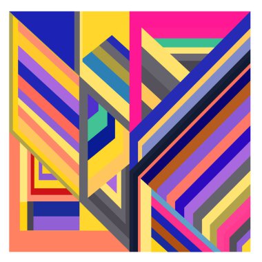 Kaynak için vektör renkli geometrik ve eğri arkaplan deseni