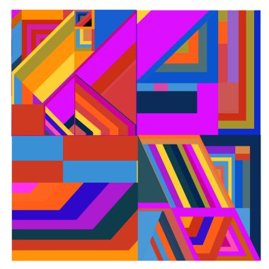 Kaynak için vektör renkli geometrik ve eğri arkaplan deseni