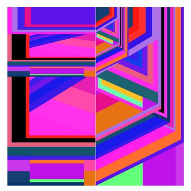 Kaynak için vektör renkli geometrik ve eğri arkaplan deseni