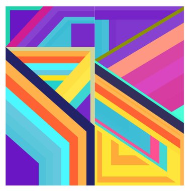 Kaynak için vektör renkli geometrik ve eğri arkaplan deseni