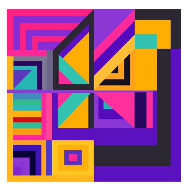 Kaynak için vektör renkli geometrik ve eğri arkaplan deseni