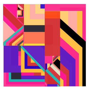 Kaynak için vektör renkli geometrik ve eğri arkaplan deseni