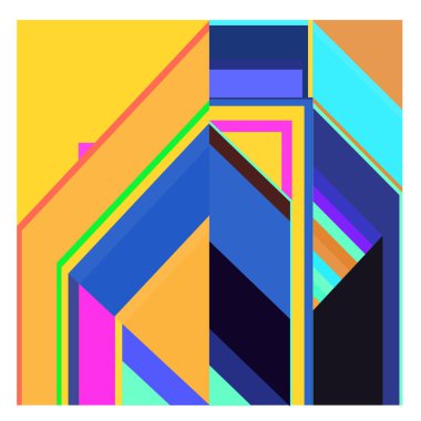 Kaynak için vektör renkli geometrik ve eğri arkaplan deseni