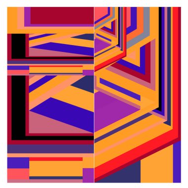 Kaynak için vektör renkli geometrik ve eğri arkaplan deseni