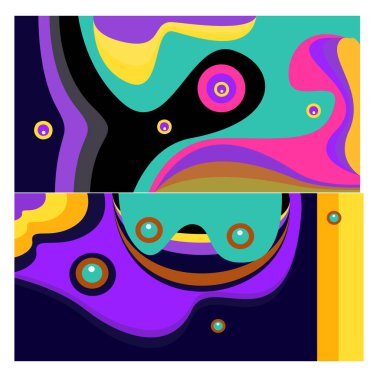 Kaynak için vektör renkli geometrik ve eğri arkaplan deseni