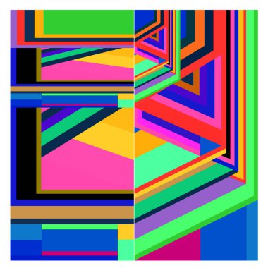 Kaynak için vektör renkli geometrik ve eğri arkaplan deseni