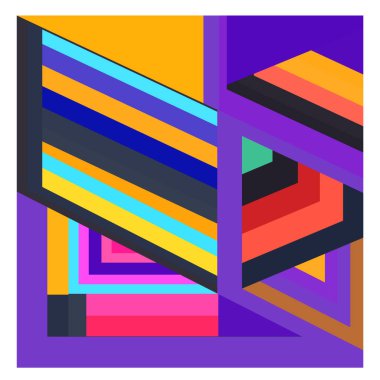 Kaynak için vektör renkli geometrik ve eğri arkaplan deseni