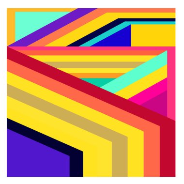 Kaynak için vektör renkli geometrik ve eğri arkaplan deseni